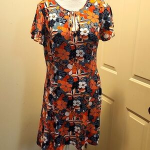 MODCLOTH FLORAL FIT AND FLARE MINI DRESS SIZE 12